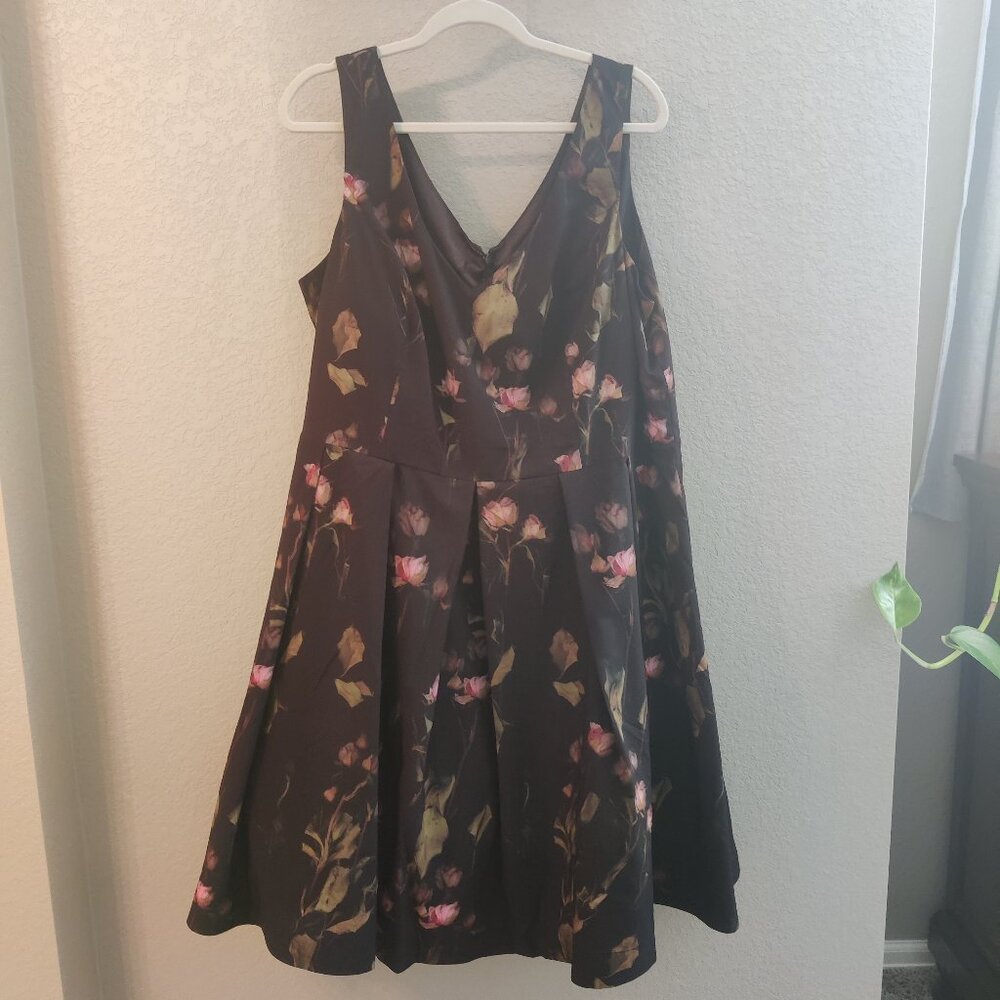 City Chic Floral Fit and Flare Dress - XL NWT